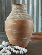 Elite Furniture Outlet - Ashley Furniture - Reclove Vase - Vase / Distressed White - A2000642