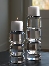 Elite Furniture Outlet - Ashley Furniture - Brentley Candle Holder - Candle Holder Set (Set of 2) / Clear/Silver Finish - A2000770