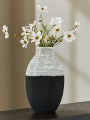 Elite Furniture Outlet - Ashley Furniture - Girtha Vase - Vase / Antique White/Black - A2000876