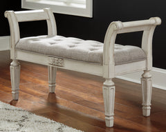 Elite Furniture Outlet - Ashley Furniture - Realyn Accent Bench - Accent Bench / Antique White / 46"W x 16"D x 26"H - A3000157