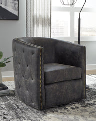 Elite Furniture Outlet - Ashley Furniture - Brentlow Swivel Accent Chair - Swivel Accent Chair / Granite - A3000741