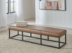 Elite Furniture Outlet - Ashley Furniture - Joston Accent Bench - Accent Bench / Caramel / 71"W x 19"D x 16"H - A3000693