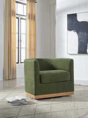 Elite Furniture Outlet - Ashley Furniture - Jersonlow Swivel Accent Chair - Swivel Accent Chair / Forest Green - A3000696