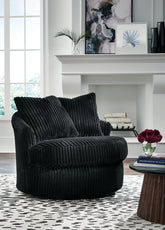 Elite Furniture Outlet - Ashley Furniture - Gramwell Swivel Accent Chair - Swivel Accent Chair / Onyx - A3000725