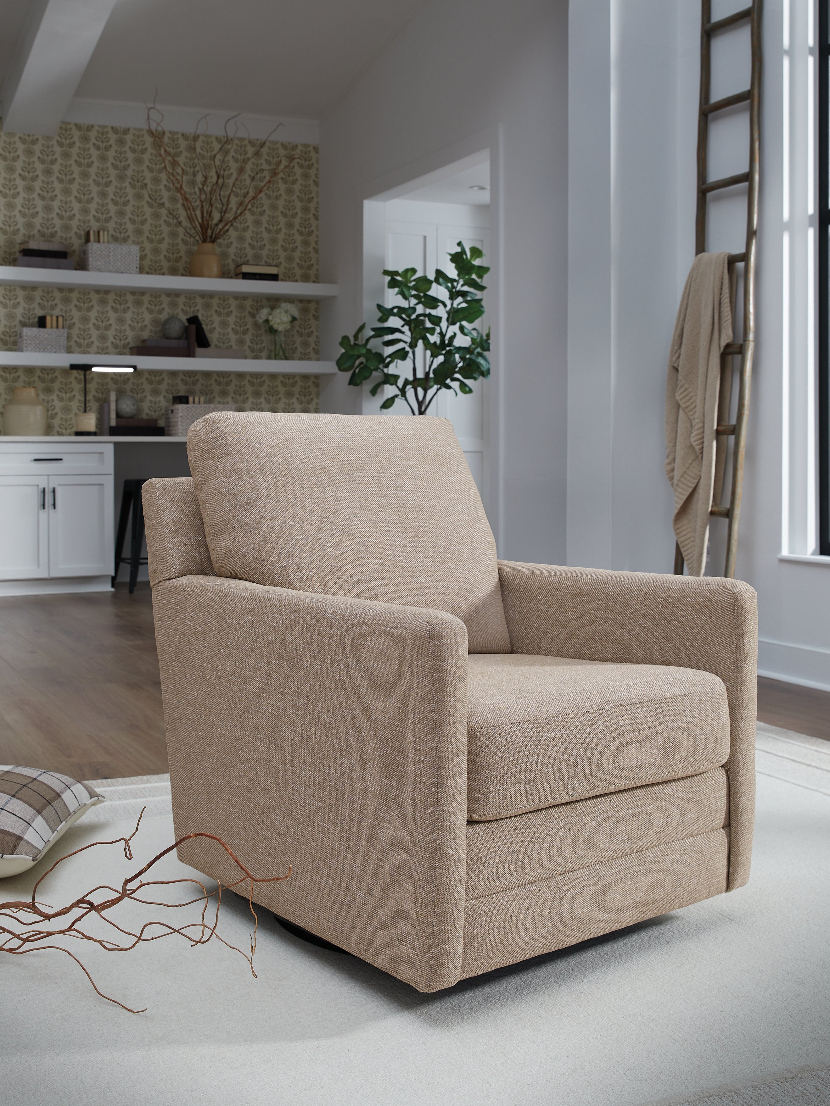 Elite Furniture Outlet - Ashley Furniture - Freybourne Next-Gen Nuvella Swivel Accent Chair - Swivel Accent Chair / Pewter - A3000737