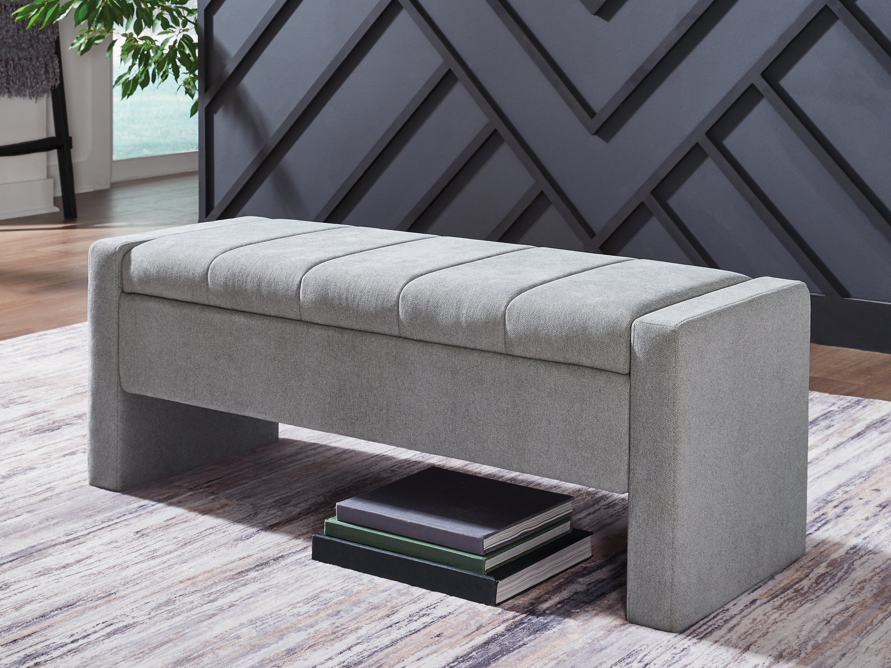 Elite Furniture Outlet - Ashley Furniture - Akselman Storage Bench - Storage Bench / Gray / 50"W x 19"D x 19"H - A3000744