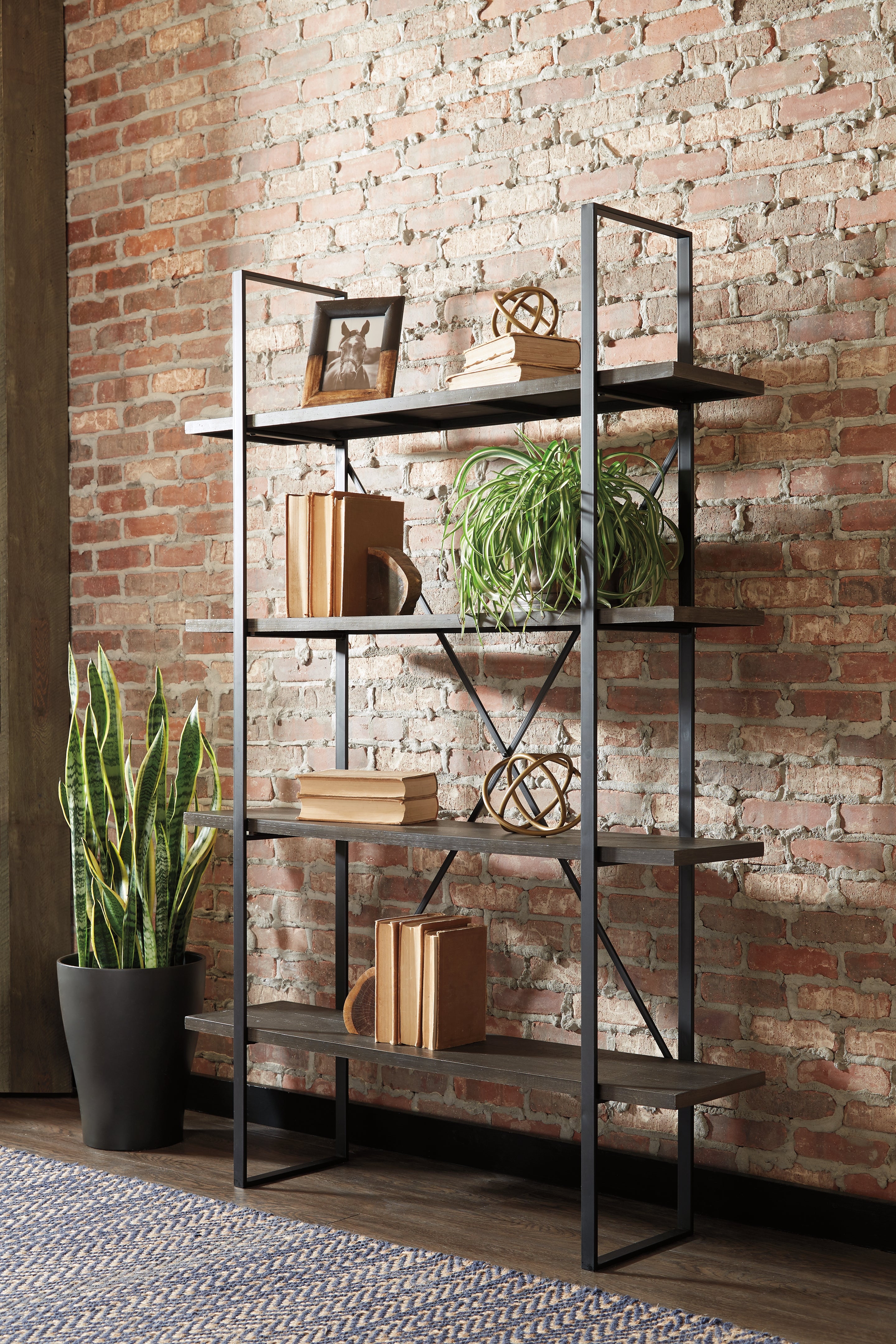 Elite Furniture Outlet - Ashley Furniture - Gilesgrove Bookcase - Bookcase / Black/Gray - A4000017