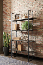 Elite Furniture Outlet - Ashley Furniture - Gilesgrove Bookcase - Bookcase / Black/Gray - A4000017
