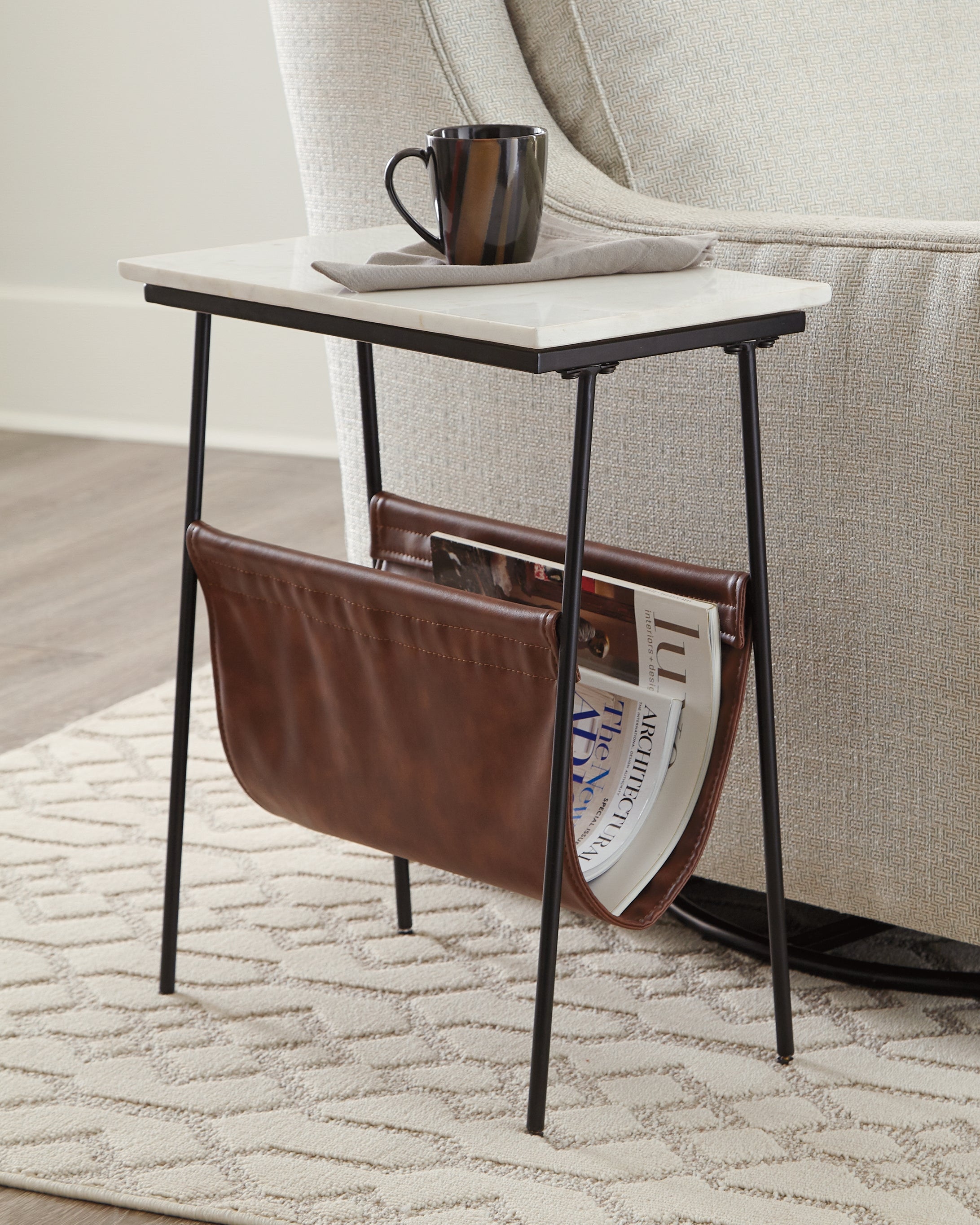 Elite Furniture Outlet - Ashley Furniture - Etanbury Accent Table - Accent Table / Brown/Black/White - A4000254