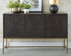 Elite Furniture Outlet - Ashley Furniture - Elinmore Accent Cabinet - Accent Cabinet / Brown/Gold Finish - A4000316