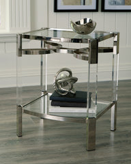 Elite Furniture Outlet - Ashley Furniture - Chaseton Accent Table - Accent Table / Clear/Silver Finish - A4000334