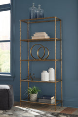 Elite Furniture Outlet - Ashley Furniture - Ryandale Bookcase - Bookcase / Antique Brass Finish - A4000441