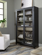 Elite Furniture Outlet - Ashley Furniture - Lenston Accent Cabinet - Accent Cabinet / Black/Gray - A4000507