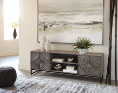 Elite Furniture Outlet - Ashley Furniture - Treybrook Accent Cabinet - Accent Cabinet / Distressed Gray - A4000512