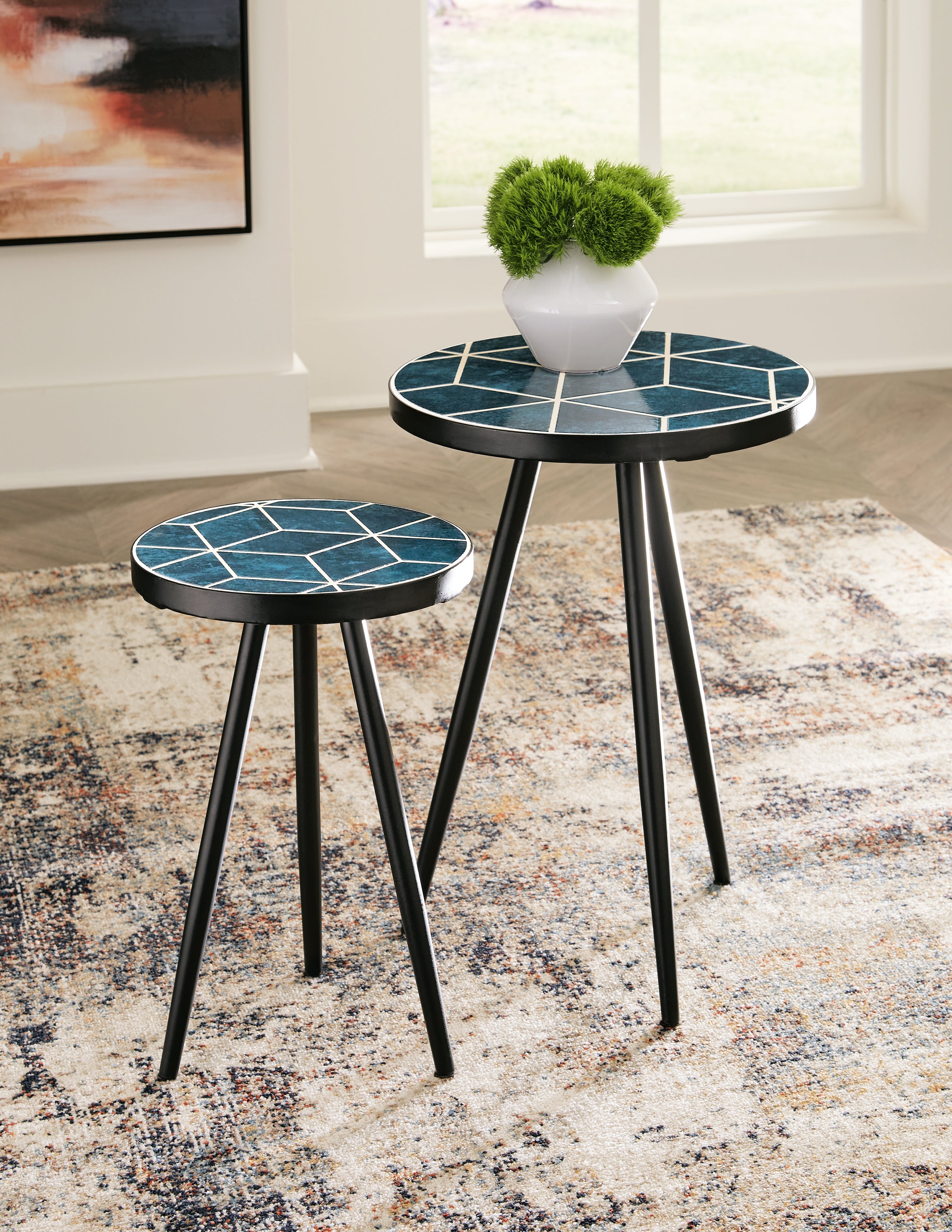 Elite Furniture Outlet - Ashley Furniture - Clairbelle Accent Table (Set of 2) - Accent Table (Set of 2) / Teal - A4000523