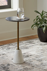 Elite Furniture Outlet - Ashley Furniture - Caramont Accent Table - Accent Table / Black/White/Gold Finish - A4000540