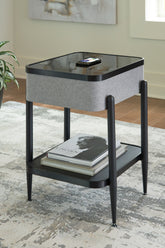 Elite Furniture Outlet - Ashley Furniture - Jorvalee Accent Table with Speaker - Accent Table with Speaker / Gray/Black - A4000550