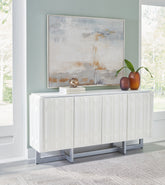 Elite Furniture Outlet - Ashley Furniture - Ornawel Accent Cabinet - Accent Cabinet / Distressed White - A4000569