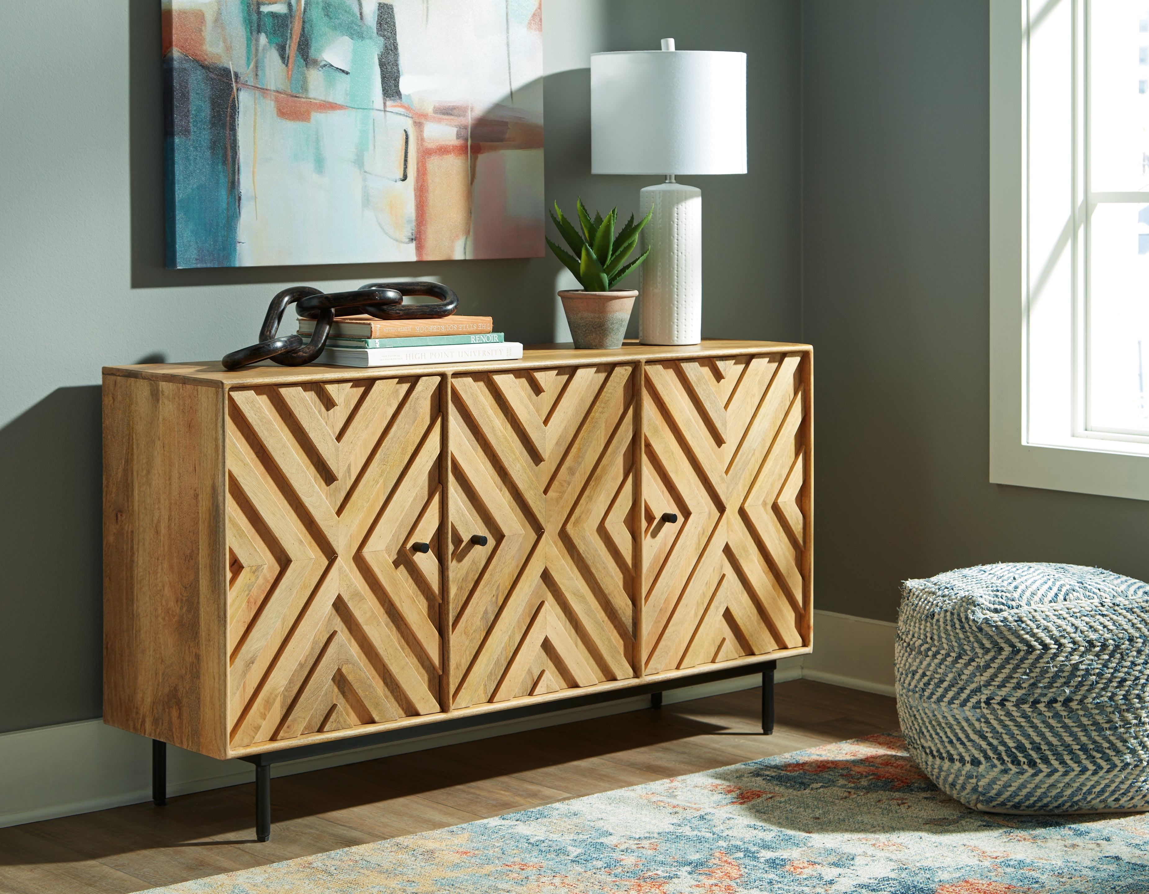 Elite Furniture Outlet - Ashley Furniture - Cadewick Accent Cabinet - Accent Cabinet / Natural - A4000570