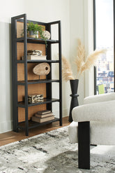 Elite Furniture Outlet - Ashley Furniture - Abyard Bookcase - Bookcase / Black/Natural - A4000574