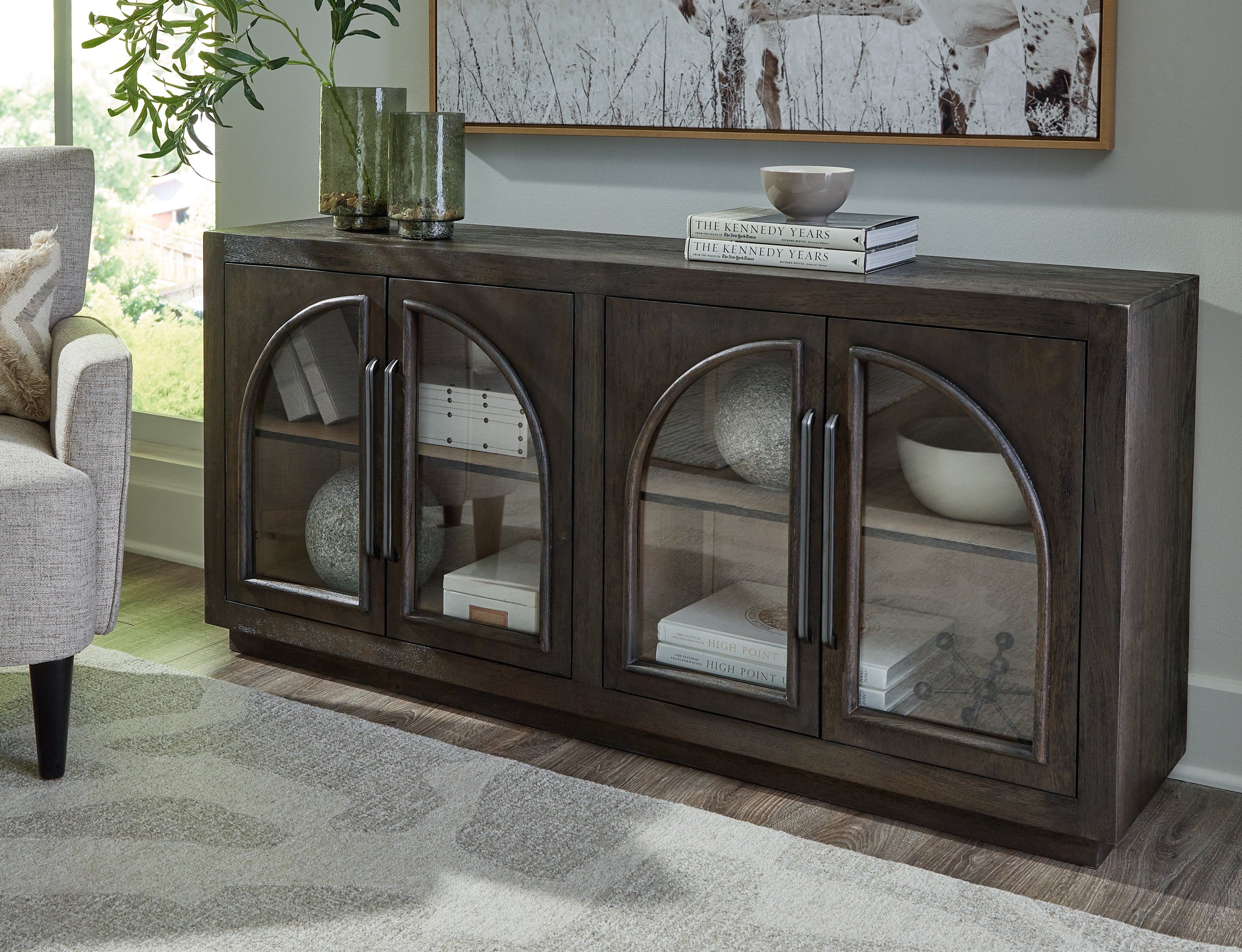Elite Furniture Outlet - Ashley Furniture - Dreley Accent Cabinet - Accent Cabinet / Grayish Brown - A4000586