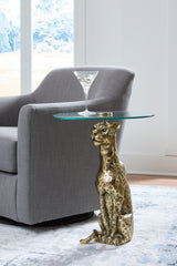 Elite Furniture Outlet - Ashley Furniture - Vallain Accent Table - Accent Table / Antique Gold Finish - A4000605