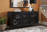 Elite Furniture Outlet - Ashley Furniture - Vallisburg Accent Cabinet - Accent Cabinet / Black/Natural - A4000644