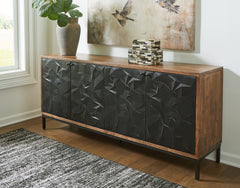 Elite Furniture Outlet - Ashley Furniture - Dorannby Accent Cabinet - Accent Cabinet / Black/Brown - A4000649