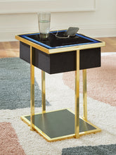Elite Furniture Outlet - Ashley Furniture - Rexwell Accent Table with Speaker - Accent Table with Speaker / Black/Gold Finish - A4000681