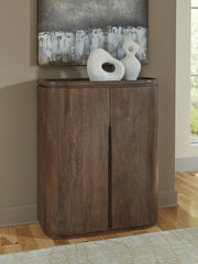 Elite Furniture Outlet - Ashley Furniture - Landermont Bar Cabinet - Bar Cabinet / Medium Brown - A4000697