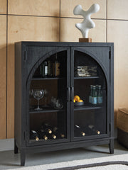 Elite Furniture Outlet - Ashley Furniture - Armenleigh Accent Cabinet - Bar Cabinet / Black/Brown - A4000702