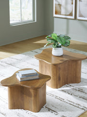 Elite Furniture Outlet - Ashley Furniture - Abeford Accent Coffee Table (Set of 2) - Accent Cocktail TBL Set (Set of 2) / Brown - A4000711