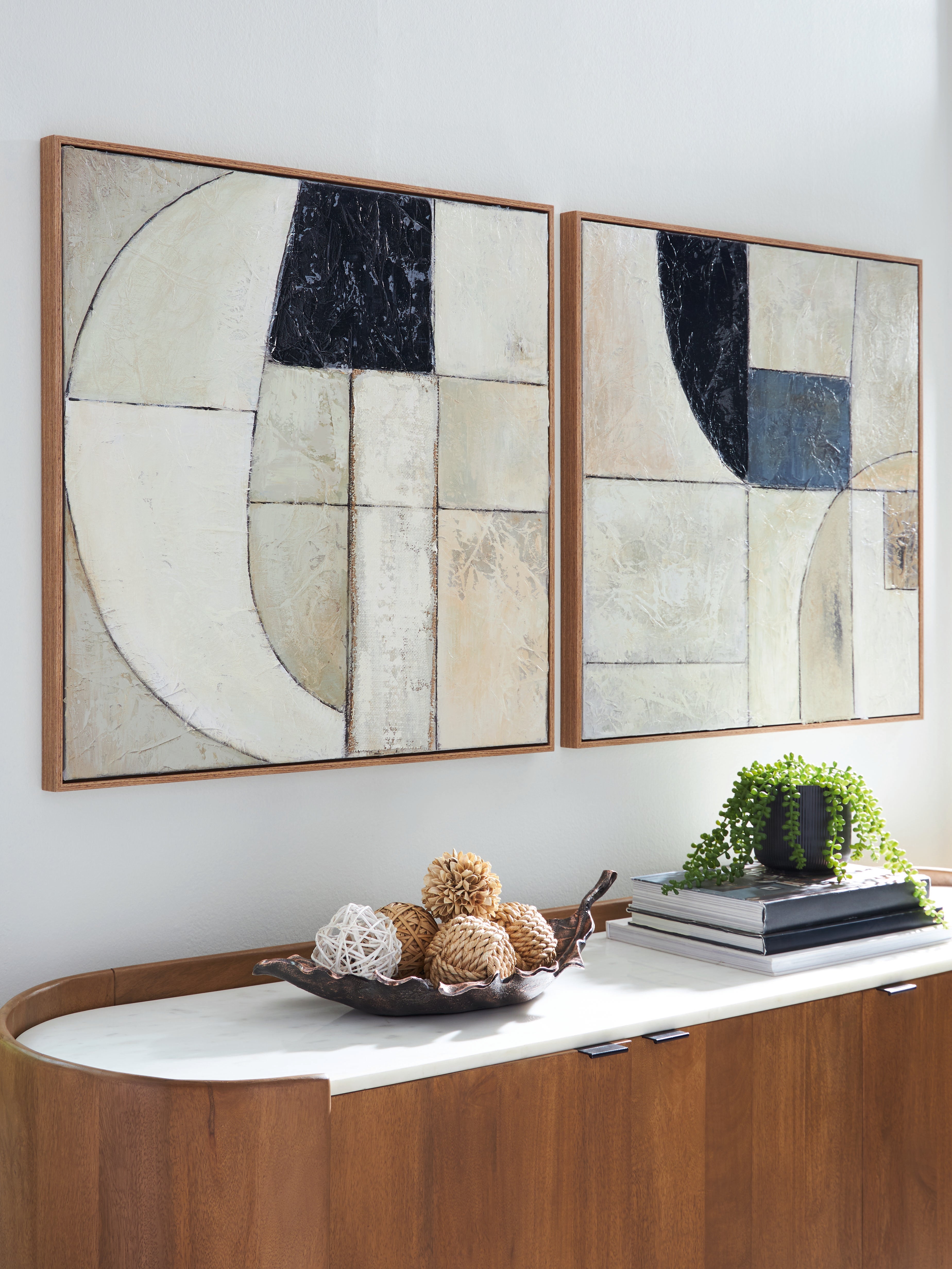 Elite Furniture Outlet - Ashley Furniture - Bexlen Wall Decor - Wall Art Set (Set of 2) / Tan/Taupe/Black - A8000498