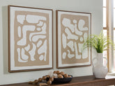 Elite Furniture Outlet - Ashley Furniture - Waldett Wall Decor - Wall Art Set (Set of 2) / Beige/White - A8000503
