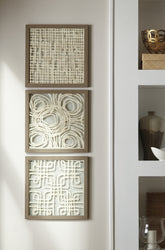 Elite Furniture Outlet - Ashley Furniture - Odella Wall Decor - Wall Decor Set (3/CN) / Cream/Taupe - A8010009