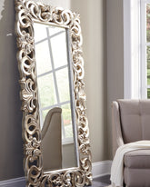 Elite Furniture Outlet - Ashley Furniture - Lucia Mirror - Floor Mirror / Antique Silver Finish - A8010123
