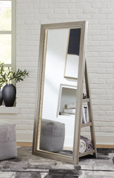 Elite Furniture Outlet - Ashley Furniture - Evesen Mirror - Floor Standing Mirror/Storage / White - A8010383