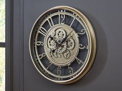 Elite Furniture Outlet - Ashley Furniture - Gilover Wall Decor - Wall Clock / Champagne Finish - A8010386