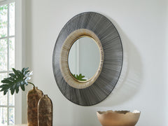 Elite Furniture Outlet - Ashley Furniture - Dallmen Mirror - Accent Mirror / Black/Gold Finish - A8010407