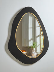 Elite Furniture Outlet - Ashley Furniture - Kierlock Mirror - Accent Mirror / Black/Gold Finish - A8010414
