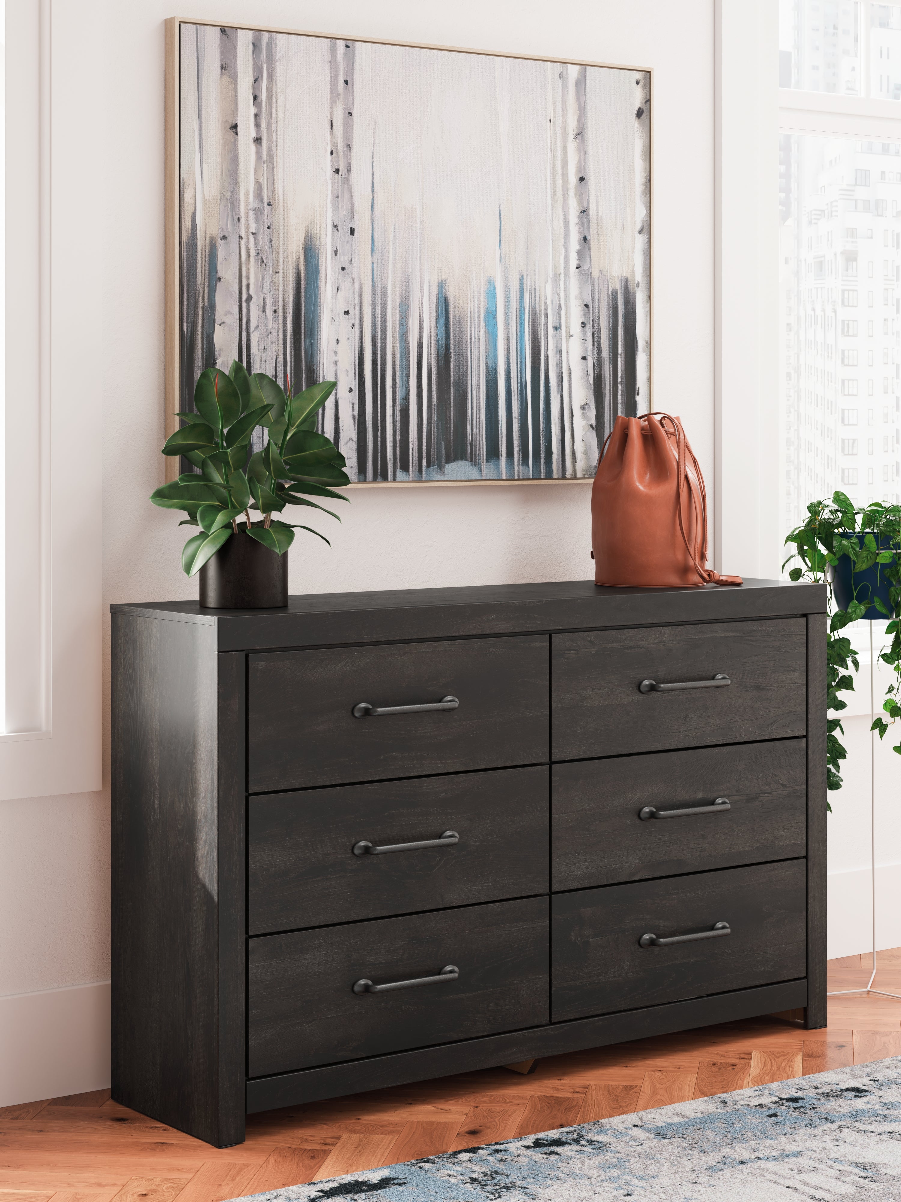 Elite Furniture Outlet - Ashley Furniture - Hollivern Bedroom - Five Drawer Chest / Dark Gray - PCB2108-46