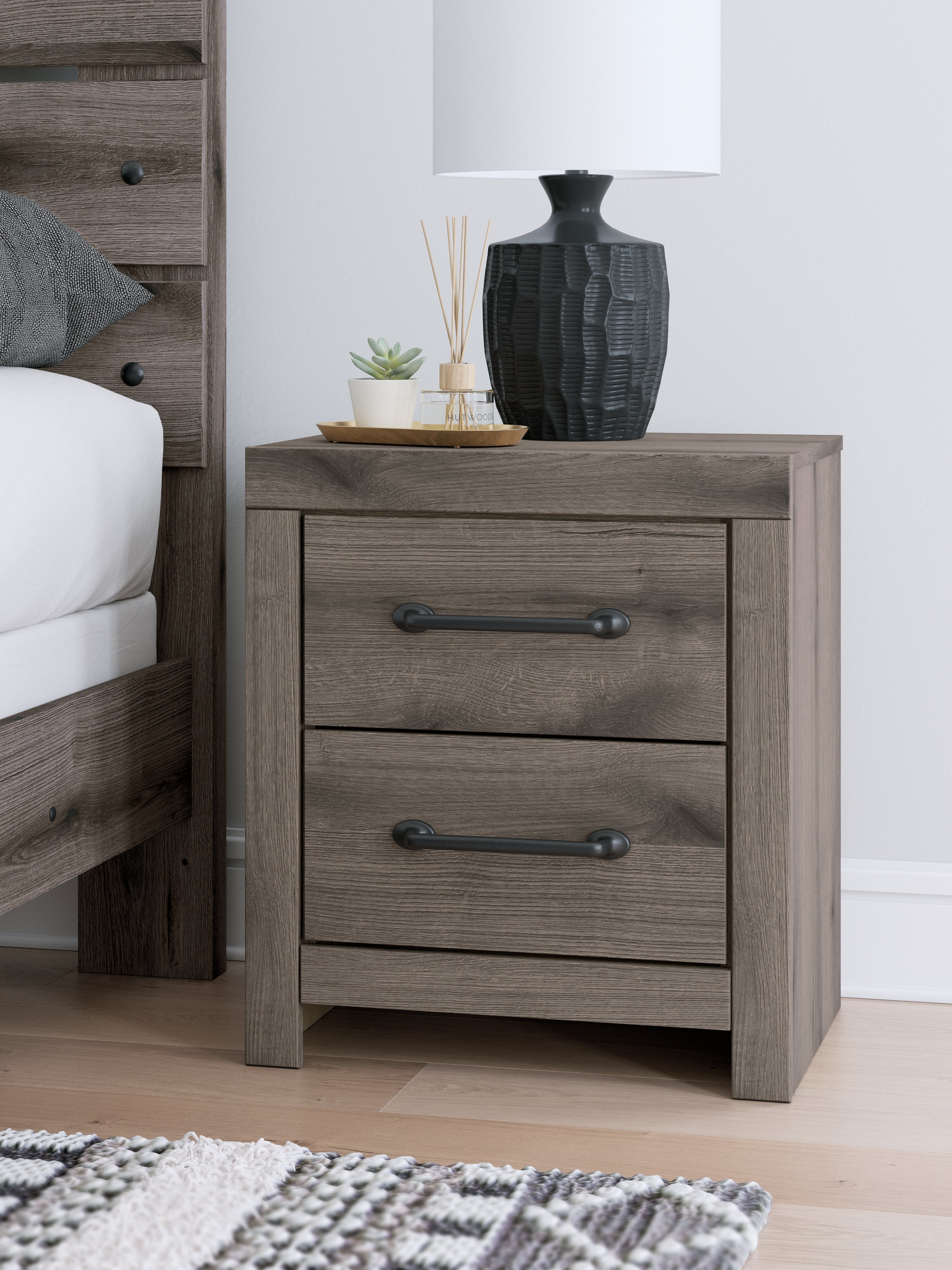Elite Furniture Outlet - Ashley Furniture - Graystorm Bedroom - Twin Panel Storage Bed / Brown Gray - PCB2405B18