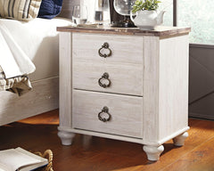 Elite Furniture Outlet - Ashley Furniture - Willowton Bedroom - Dresser and Mirror / Whitewash - B267B1