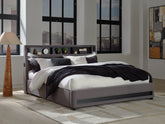 Elite Furniture Outlet - Ashley Furniture - Verishaw Bedroom - King Upholstered Bed / Gray - PCB2721B21