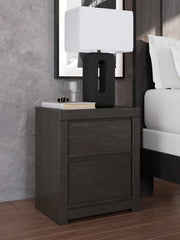 Elite Furniture Outlet - Ashley Furniture - Fraluna Bedroom - Two Drawer Night Stand / Charcoal - PCB3370-92