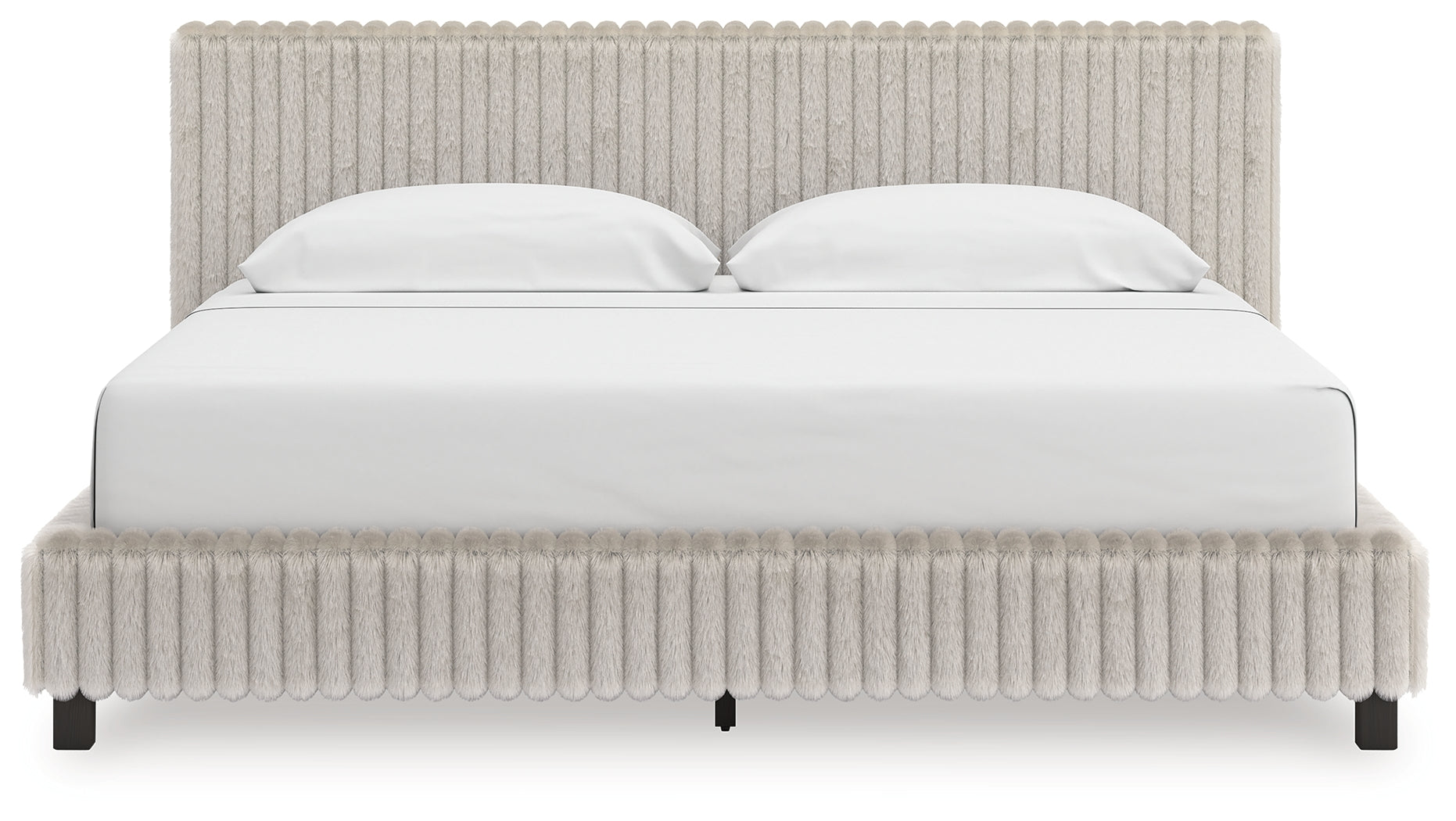 Elite Furniture Outlet - Ashley Furniture - Zuraleus Bedroom - King Upholstered Bed / White - PCB3381B13