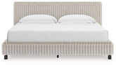 Elite Furniture Outlet - Ashley Furniture - Zuraleus Bedroom - King Upholstered Bed / White - PCB3381B13