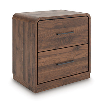 Elite Furniture Outlet - Ashley Furniture - Fortlorn Bedroom - Two Drawer Night Stand / Walnut Brown - PCB386-92