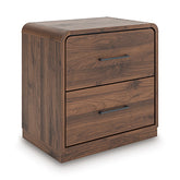 Elite Furniture Outlet - Ashley Furniture - Fortlorn Bedroom - Two Drawer Night Stand / Walnut Brown - PCB386-92