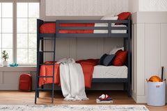 Elite Furniture Outlet - Ashley Furniture - Nextonfort Bedroom - Twin over Twin Bunk Bed / Blue - B396B2